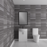 4 Pack | 8mm Black Tile Matt Wall Panel 2.6M